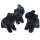 Obsidian schwarz Elefant ca. 22 x 30 mm Glücksbringer mit Rüssel nach oben