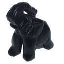 Obsidian schwarz Elefant ca. 30 x 43 mm Glücksbringer mit...