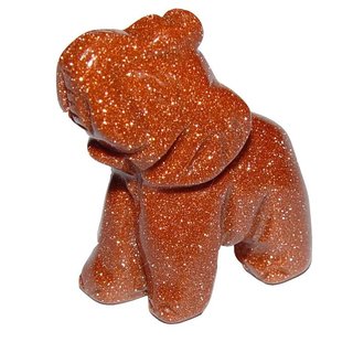 Goldfluss Elefant mit schnem Glimmer / Glitzer ca. 22 x 30 mm