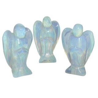 Opalith (Glas, synthetisch) Engel Schutzengel ca. 35 x 60 mm mit Opal Schimmer