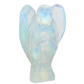 Opalith (Glas, synthetisch) Engel Schutzengel ca. 42 x 70 mm mit Opal Schimmer