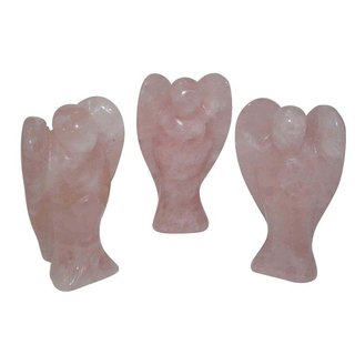 Rosenquarz Engel Figur Schutzengel ca. 42 x 70 mm