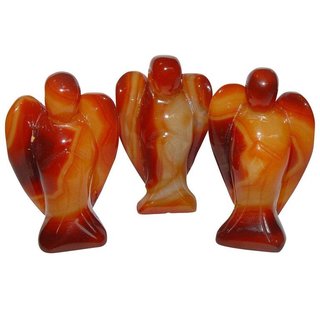 Carneol - Achat Engel ca. 35 x 60 mm aus echtem Edelstein Schutzengel