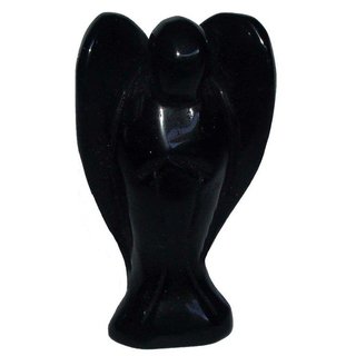 Obsidian schwarz Engel Figur Schutzengel ca. 42 x 70 mm