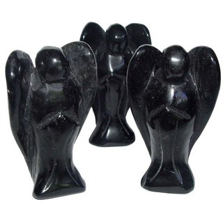 Obsidian schwarz Engel Figur Schutzengel ca. 42 x 70 mm