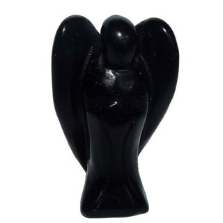 Obsidian schwarz Engel Figur Schutzengel ca. 30 x 50 mm