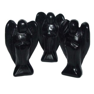 Obsidian schwarz Engel Figur Schutzengel ca. 30 x 50 mm