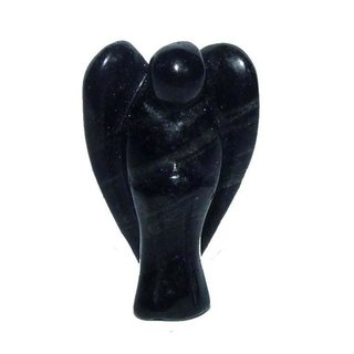 Obsidian schwarz Engel Figur Mini Schutzengel ca. 22 x 33 mm