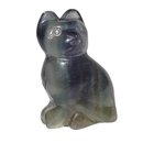 Fluorit Katze ca. 40 x 25 mm aus echtem Edelstein als...