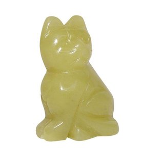 Neue Jade / Serpentin Katze ca. 40 x 25 mm als Handschmeichler