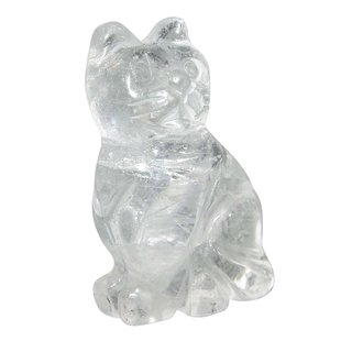 Bergkristall Katze ca. 40 x 25 mm als Handschmeichler oder Glücksbringer
