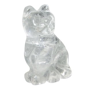 Bergkristall Katze ca. 40 x 25 mm als Handschmeichler oder Glcksbringer