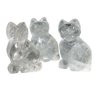 Bergkristall Katze ca. 40 x 25 mm als Handschmeichler oder Glcksbringer