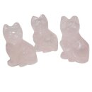Rosenquarz Katze ca. 40 x 25 mm schöne Deko und Glücksbringer