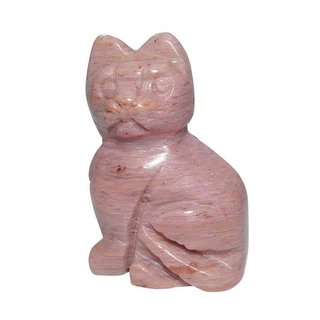 Rhodonit Katze ca. 40 x 25 mm Glcksbringer oder Handschmeichler