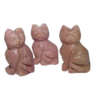 Rhodonit Katze ca. 40 x 25 mm Glcksbringer oder Handschmeichler