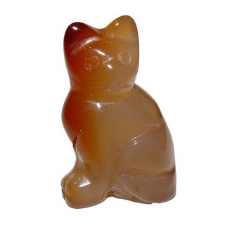 Carneol - Achat Katze hell braun aus echtem Edelstein ca. 40x25 mm