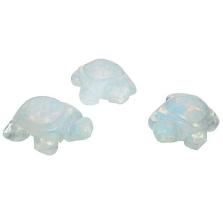 Opalith (Glas, synthetisch) Schildkröte ca. 40 x 25 x 15 mm mit Opal Schimmer