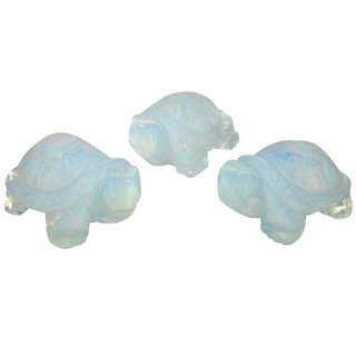 Opalith (Glas, synthetisch) Schildkröte ca. 50 x 24 x 22 mm mit Opal Schimmer