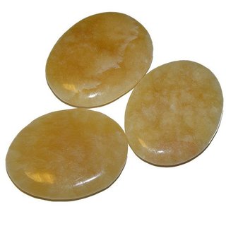 Orangencalcit Calcit orange Scheibenstein flacher  Trommelstein ca. 35 - 40 mm 1 Stck