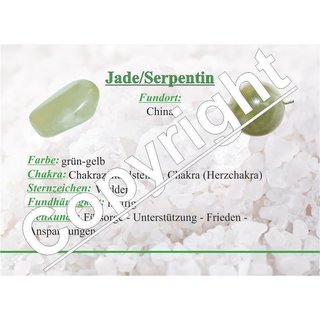 Jade Serpentin Scheibenstein flacher  Trommelstein ca. 35 - 45 mm 1 Stck