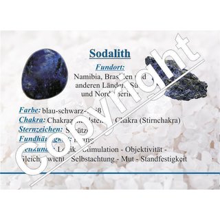 Sodalith Scheibenstein flacher  Trommelstein ca. 30 - 35 mm 1 Stück