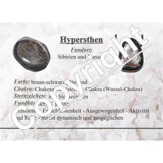 Hypersthen Scheibenstein flacher Trommelstein ca. 30 - 40 mm