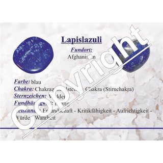 Lapislazuli TOP Scheibenstein flacher Trommelstein ca. 30 - 40 mm 1 Stck