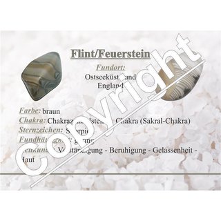 Flint Feuerstein flacher Scheibenstein Handschmeichler Trommelstein ca. 40 - 50 mm