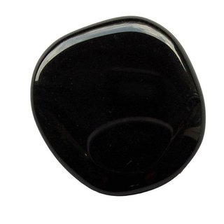 Obsidian schwarz flacher Trommelstein Handschmeichler ca. 30 - 40 mm