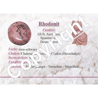 Rhodonit XL flacher Handschmeichler Trommelstein ca. 40 - 50 mm