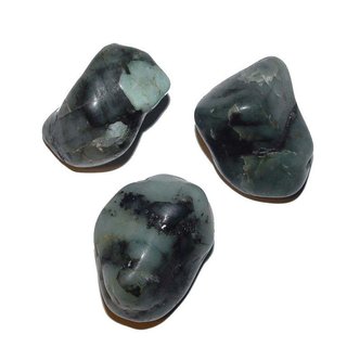 Smaragd in Matrix (Muttergestein) 3 Trommelsteine Wassersteine je ca. 25- 35 mm