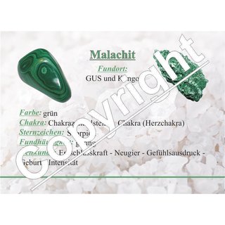 Malachit Trommelstein Handschmeichler ca. 71 - 80 g SUPER A*Qualität