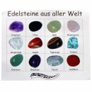 12 Stück flache Edelsteine gebohrt ca. 20 mm