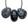 Schneeflockenobsidian flacher Trommelstein ca. 30 x 20 mm in Tropfen Form mit Bohrung ca. 2,5 mm