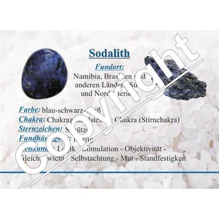 Sodalith Anhnger flacher Trommelstein ca. 30 x 20 mm in Tropfen Form mit Bohrung 2,5 mm