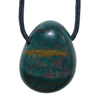Heliotrop Anhnger flacher Trommelstein ca. 30 x 20 mm in Tropfen Form mit Bohrung: ca. 2,5 mm