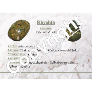 Ryolith Anhnger flacher Trommelstein ca. 30 x 20 mm in Tropfen Form mit Bohrung ca. 2,5 mm