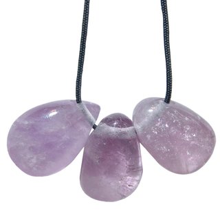 Amethyst klar Trommelstein Tropfen gebohrt(2,5 mm) Glckstein Anhnger