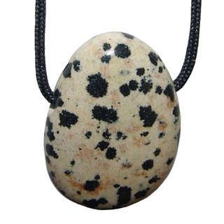 Dalmatiner Jaspis Trommelstein Tropfen gebohrt(2,5 mm) Glckstein Anhnger