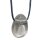 Rauchquarz Anhänger flacher Trommelstein ca. 30 x 20 mm in Tropfen Form mit Bohrung ca. 2,5 mm