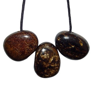 Bronzit Anhnger flacher Trommelstein ca. 30 x 20 mm in Tropfen Form mit Bohrung: ca. 2,5 mm