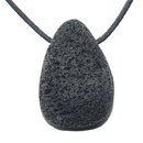 Lava Anhnger flacher Trommelstein ca. 30 x 20 mm in...