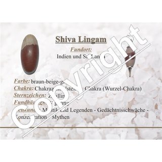 Shiva Lingam Anhänger in Tropfen Form ca. 30 - 35 mm mit Bohrung ca. 2,5 mm