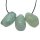Jade / Serpentin hellgrün Trommelstein XL Anhänger gebohrt ca. 24 x 40 mm mit 1 m Textilband