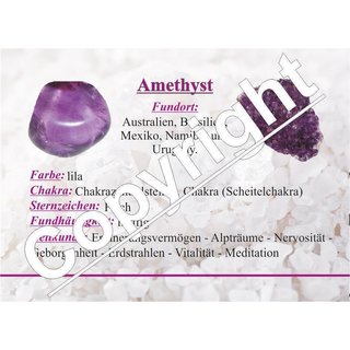 Amethyst gebändert Trommelstein XL Anhänger gebohrt ca. 24 x 40 mm
