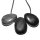 Obsidian Silber Anhänger flacher Trommelstein ca. 30 x 20 mm in Tropfen Form mit Bohrung ca. 2,5 mm