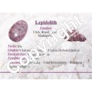 Lepidolith Anhänger flacher Trommelstein ca. 30 x 20 mm in Tropfen Form mit Bohrung: ca. 2,5 mm