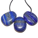 Lapislazuli Anhänger flacher Trommelstein XL ca. 35...