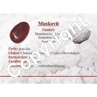 Muskovit rot Anhnger flacher Trommelstein ca. 30 x 20 mm in Tropfen Form mit Bohrung ca. 2,5 mm